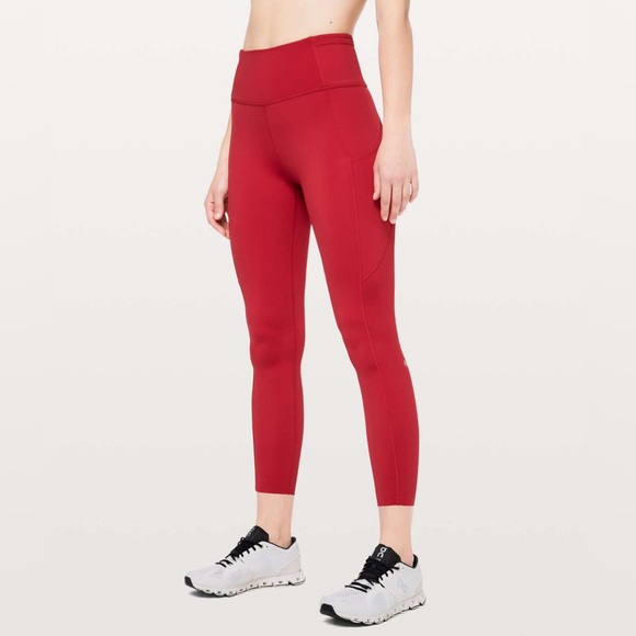Lululemon Fast & Free 7/8 Tight II Non-Reflective Nulux 25" Dark Red W5BXQS SZ 4 - Picture 3 of 13